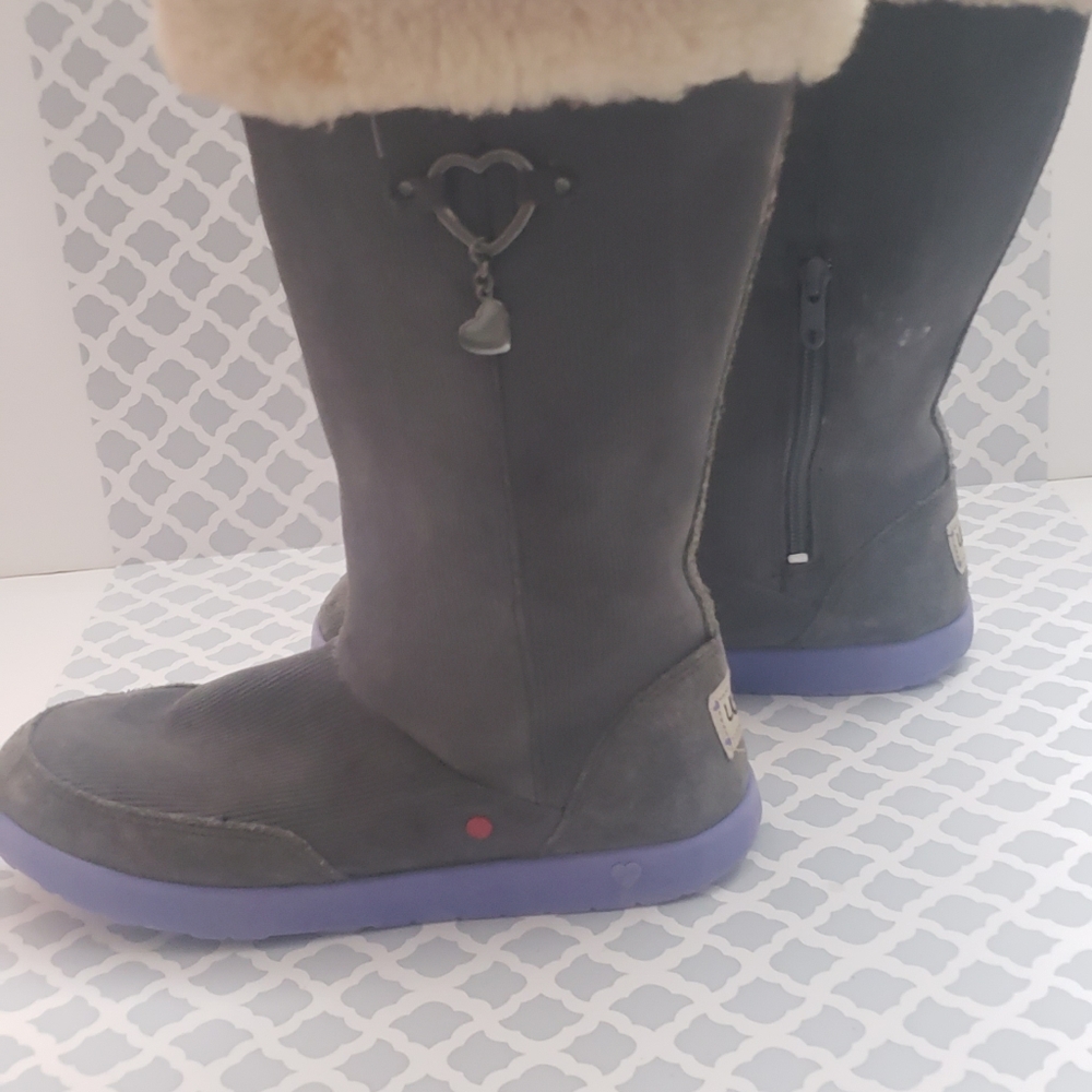 Ugg Gray I Heart Striped boots